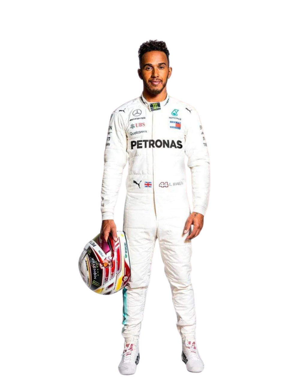 F1 Mercedes Lewis Hamilton 2018 race suit
