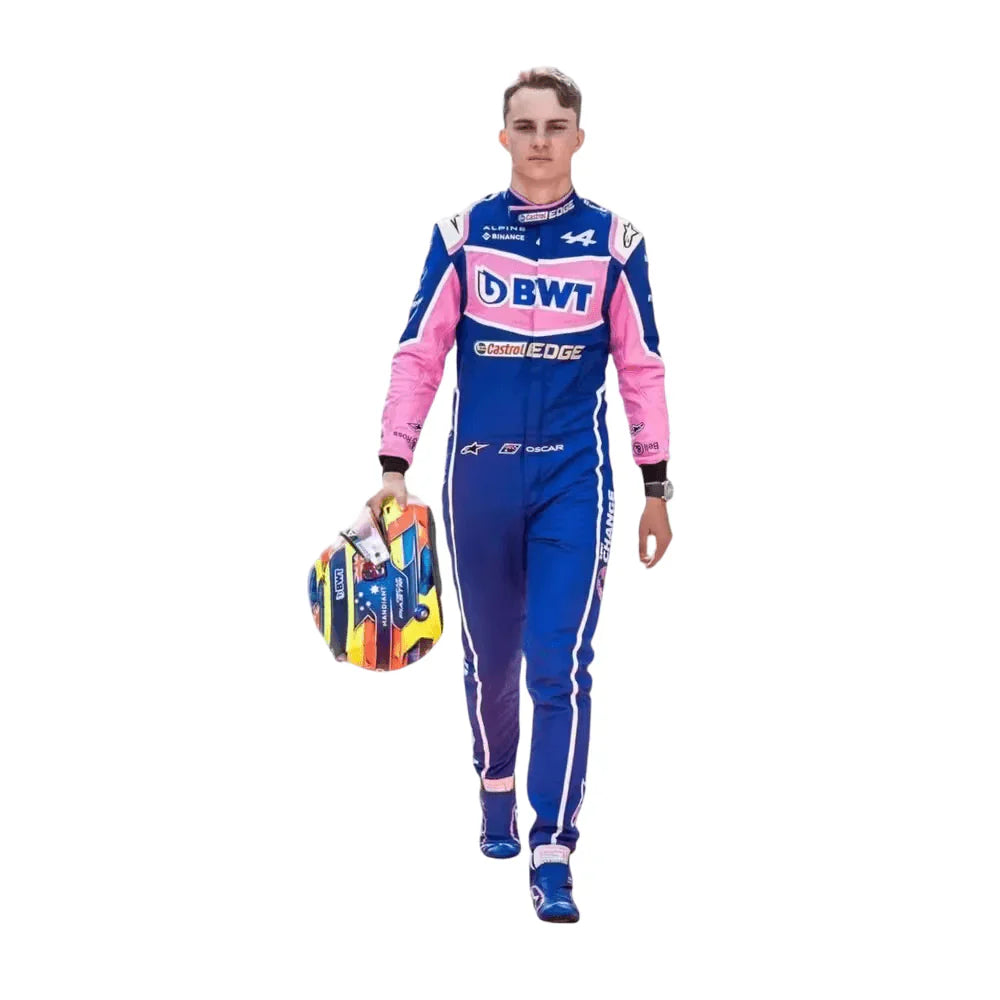 F1 mclarn Oscar piastri 2022 BWT Alpine race suit.