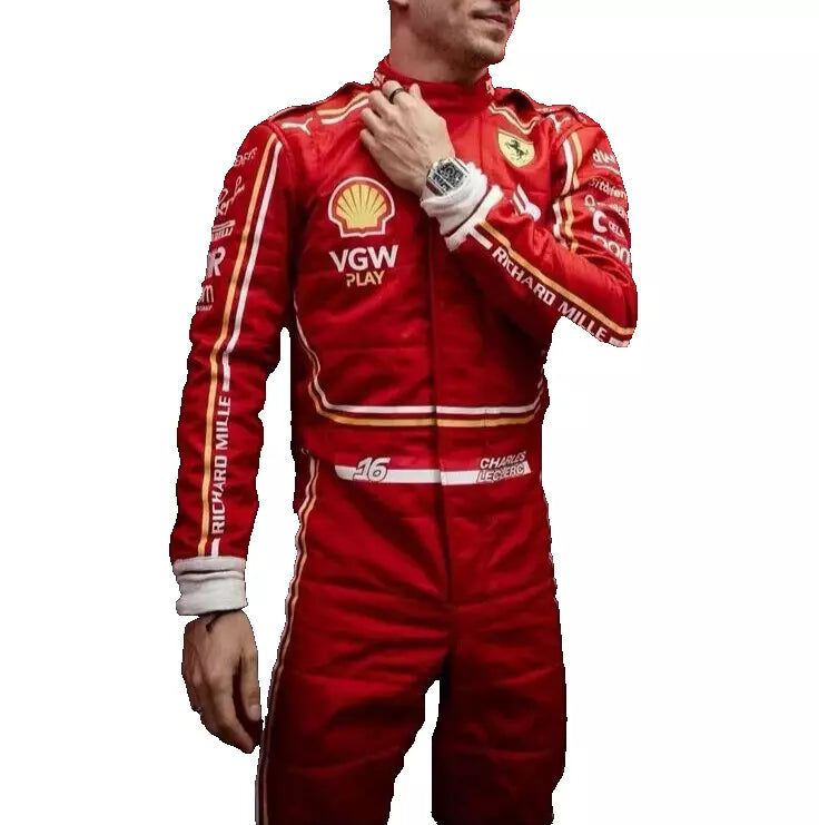 F1 New Charles leclerc scuderia Ferrari 2024 race suit